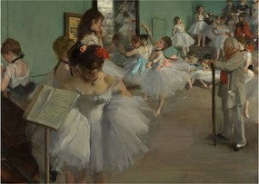 Tablou pe sticlă - Edgar Degas, The Dance Class, reproducere (70x50 cm)
