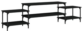 vidaXL Comodă TV, negru, 197x35x52 cm, lemn prelucrat