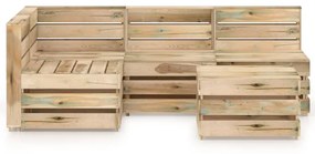 Set mobilier de gradina, 5 piese, lemn de pin verde tratat