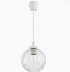 Brilagi - Lustră LED suspendată pe cablu RETRO GLASS 1xE27/60W/230V Ø 18 cm alb/sticlă transparentă