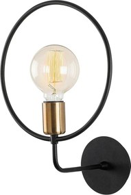Lampa perete CIRCLE 3260, negru/auriu, metal, 26x19x38 cm