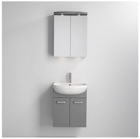 Set mobilier de baie Vang cu lavoar + dulap cu oglindă LED 230V IP44 gri