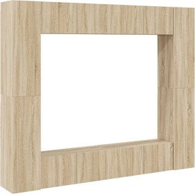 vidaXL Set de dulapuri TV, 8 piese, stejar sonoma, lemn prelucrat