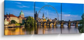 Tablou cu podul Carol (cu ceas) (90x30 cm)
