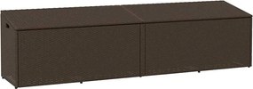 vidaXL Cutie de depozitare de grădină maro 220x50x58 cm Poly Ratan