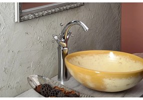 Baterie argintiu-lucios pentru chiuvetă înaltă Antea – Sapho