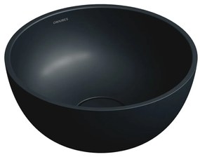 Omnires Shell M+ lavoar 35x35 cm rotund sub blat negru SHELL350UNBLV
