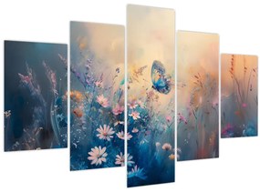 Tablou - Pajiște cu Fluture (150x105 cm)