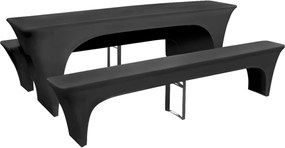 vidaXL Set huse pentru masa de bere și băncuțe, 3 piese, antracit