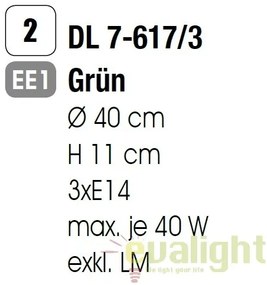 Plafoniera moderna diam. 40cm Seda verde DL 7-617/3 grun OR