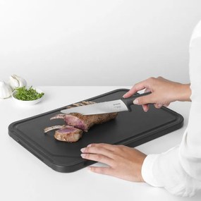 Cutit de bucatar Brabantia Tasty+ 1001163, 20 cm, Otel calit, Rezistent la zgarieturi si coroziune, Gri inchis