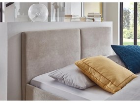 Pat matrimonial bej tapițat cu somieră 180x200 cm Piano – Meise Möbel