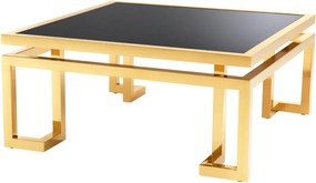 Masuta de cafea LUX design modern cu blat din sticla neagra Table Palmer 109992 HZ