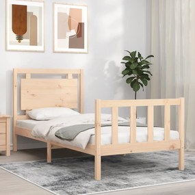 3192131 vidaXL Cadru de pat cu tăblie, 90x190 cm, lemn masiv