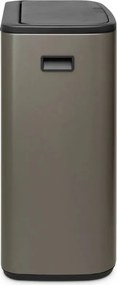 Cos de gunoi Brabantia Bo Touch 1001271, 2x30 L, Deschidere lina si silentioasa, Deschidere larga, Gri inchis