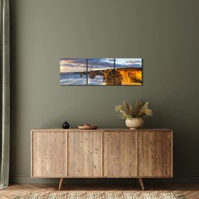 Tablou cu stâncile marine (cu ceas) (90x30 cm)