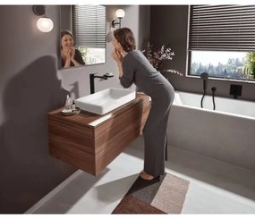 Baterie lavoar cu ventil pop-up, Hansgrohe Vivenis, montare pe blat, negru mat, 75040670