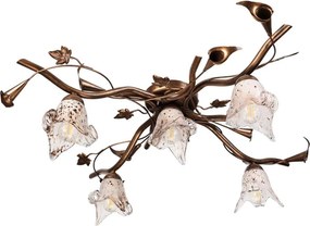 Lustră aplicată ROZETA, 5xE14/40W/230V, bronz