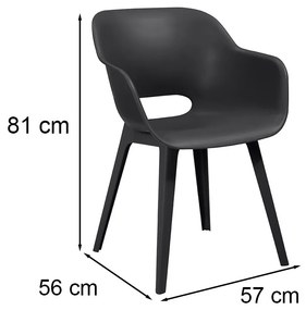 Ravello 4+1 kerti bútor garnitúra szett kőris-fekete