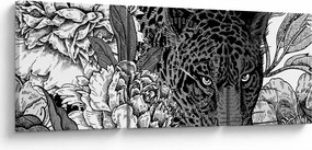 Tablou - Grădină exotică (cu ceas) (90x30 cm)