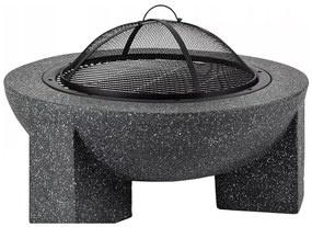 Focar portabil cu grătar, 79,5 x 38 cm, negru/granit închis