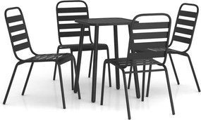 vidaXL Set de masă pentru grădină, 5 piese, antracit, oțel