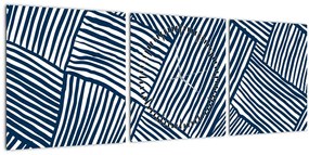 Tablou - linie 3D (cu ceas) (90x30 cm)