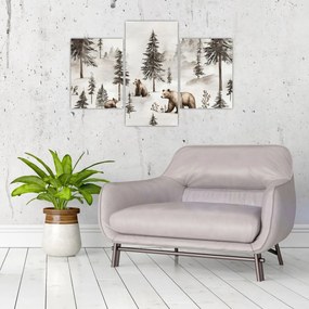 Tablou - Pădure cu Urși (90x60 cm)