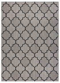 Covor sisal Floorlux 20607 marocani trellis argintiu si negru