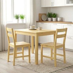 HOMCOM Set de 2 Scaune de Masă din Bambus, Scaune de Bucătărie cu Spătar Curbat, Șezut cu Lamele, Scaun pentru Bucătărie, Dormitor, Living, Culoare Naturală | Aosom Romania