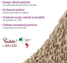 Huse bielastice FUCO bumbac bio alună fotoliu (l. 60 - 110 cm)