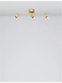 Plafonirea cu 3 spoturi design minimalist LUP aurie