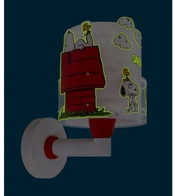 Dalber 76309 - Lampă de perete pentru copii SNOOPY 1xE27/15W/230V alb/roșu