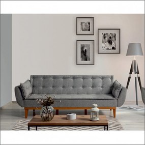 Canapea Extensibilă cu 3 Locuri Fiona, 214 x 81 x 81 cm, Gri Inchis