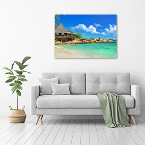 Tablou pe pânză Plaja seychelles