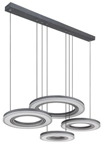 Lustra LED suspendata cu telecomanda design modern Blasius negru, alb 100cm