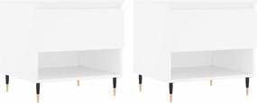 vidaXL Măsuțe de cafea, 2 buc., alb, 50x46x50 cm, lemn compozit