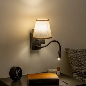 Lampă LED de perete Brilagi NUBILA 1xE27/25W/230V + LED/3W negru/maro