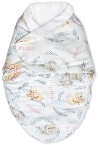 Sistem de infasare Bambus, Inchidere Velcro, Baby swaddle, Safari + Cadou Rucsacel
