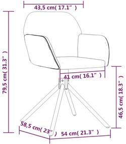 Scaune de bucatarie pivotante, 2 buc., crem, catifea 2, Crem