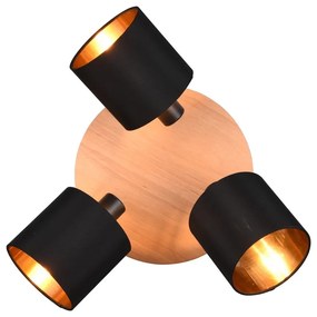 Spot negru/în culoare naturală ø 12 cm Tommy – Trio