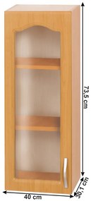 Dulap superior de bucătărie Leite MDF klasik W40S/S (S). 788697