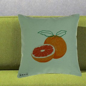 Perna Decorativa Grepfrut Citrus, 40x40 cm, Verde, Husa Detasabila, Perna Inclusa, BEKZ®