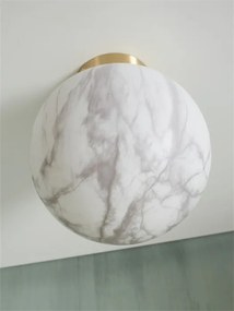 Plafoniera din sticla cu aspect de marmura Carrara 28cm