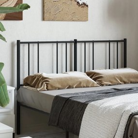 vidaXL Tăblie de pat metalică, negru, 120 cm