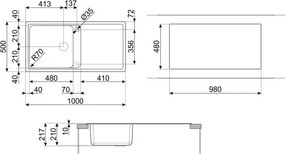 Chiuveta de bucatarie Smeg LZ150AV2, 100 cm, Rezistenta la zgarieturi,  Usor de curatat, Bej