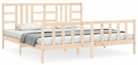 3191991 vidaXL Cadru pat cu tăblie 200x200 cm, lemn masiv de pin