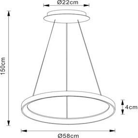 Lustră LED dimabilă pe cablu Lucide 46403/48/30 VIDAL LED/48W/230V negru