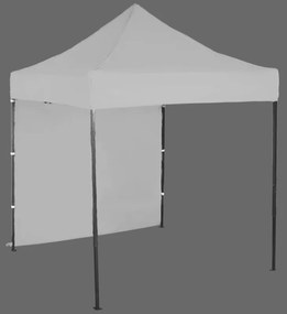 Pavilion de grădină 2x2m – din oțel, 1 perete lateral, Gri / antracit