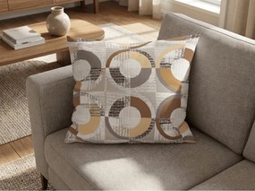 Set 2 huse decorative pentru perna din microfibra CIRELLO 45x45 cm, maro-gri